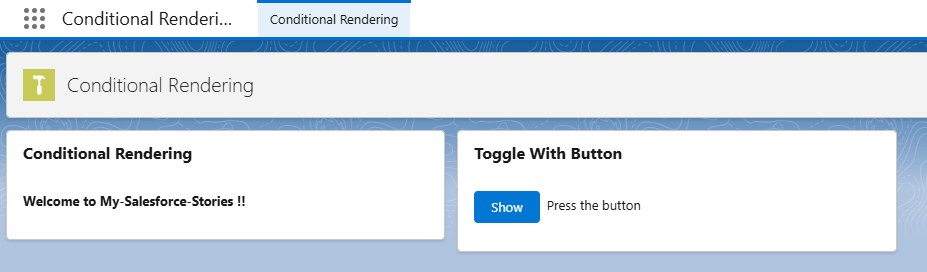 Output of example 2 in conditional rendering in lwc