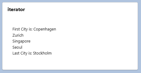 Output of Template looping using iterator